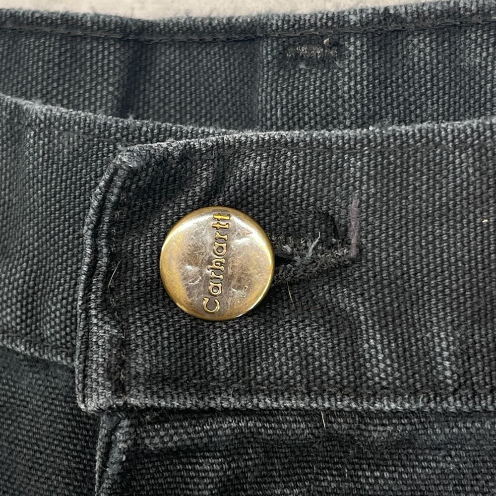 CARHARTT Pants Mens 33x30 B11 Loose Straight Washed Duck Carpenter Cotton Black - Picture 7 of 11